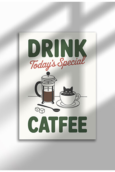 21mxm Imprimeu pe pânză cu pisică – Operă digitală pe pânză neînrămată - Drin...