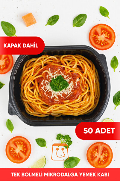 Öztürk ambalaj 1 Bölmeli Mikrodalgaya Uyumlu Yemek Kabı Salata Kabı Pilav Kab...