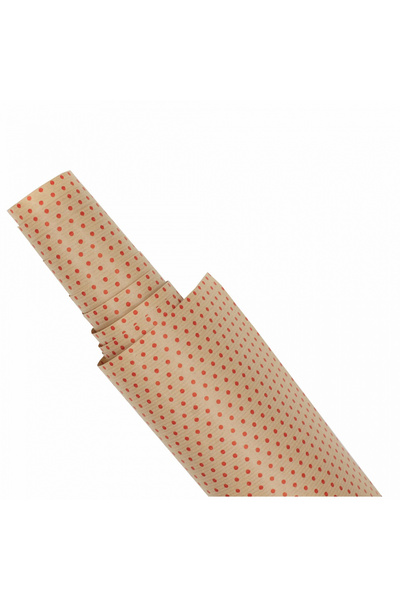 REX Hârtie de împachetat kraft vintage cu puncte roșii