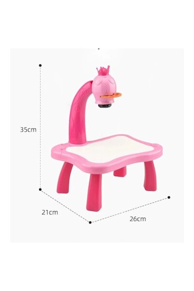 dalimag Masă de desen cu proiecție pentru copii El Contente, 24 de modele, roz