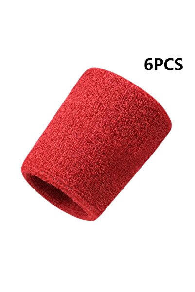 Choice Red 6-piece sports moisture-wicking solid-color thickened wrist guards, suitable for fitness activit