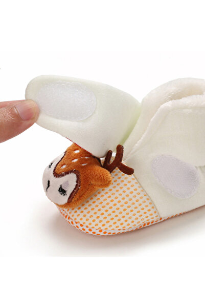 BebeNou White Booties - Reindeer MBB262-1-c5.9-12 months (Size 20)