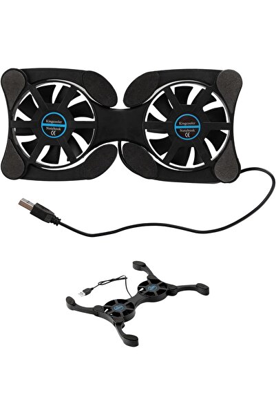 ACYYH Foldable Portable Laptop Cooling Pad, Dual USB-Powered Fans, Foldable Design, Black