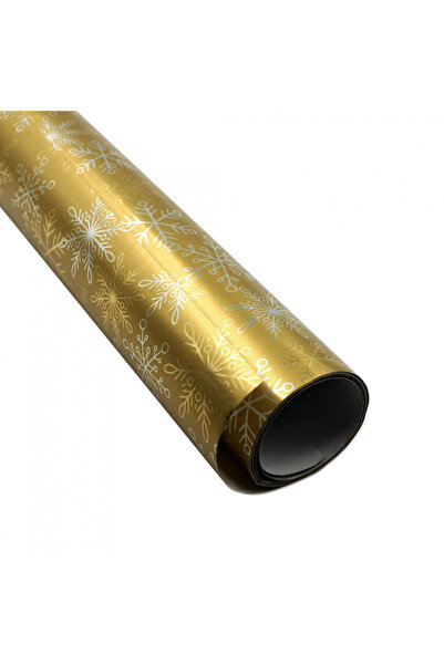 REX Christmas gift wrapping paper, golden snowflake