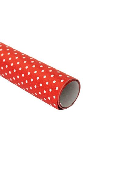 REX Gift wrapping paper, Graphic collection, red with white dots, 200x70 cm