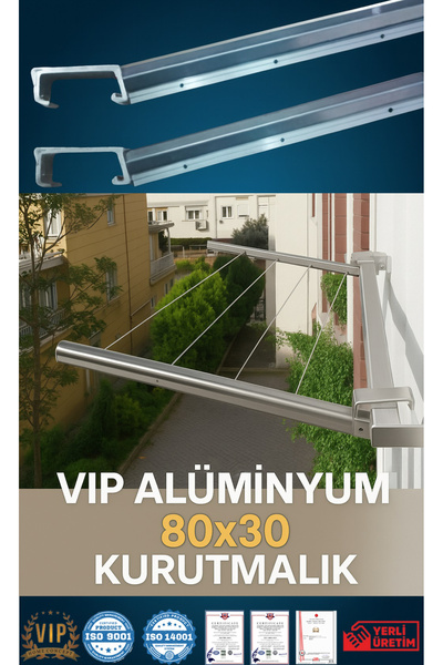 Vip Home Concept Balkon Çamaşır Kurutma Askılığı Kare Alüminyum 80x30-VIP