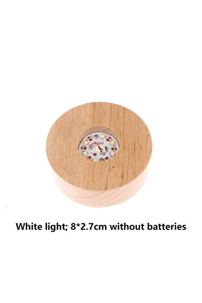 Choice 8 سم ضوء أبيض يعمل بالبطارية 8/10 سم قاعدة عرض خشبية LED قابلة للحمل في الليل