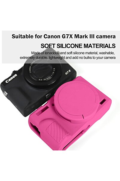 Other Easy Hood Silicone Protective Case with Removable Lens for Canon PowerShot G7 X Mark III - Rose Pink