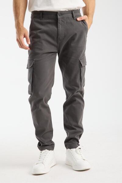 Store Erkek Kargo Pantolon Slim Fit - %98 Pamuk Likralı Yan Cepli Model