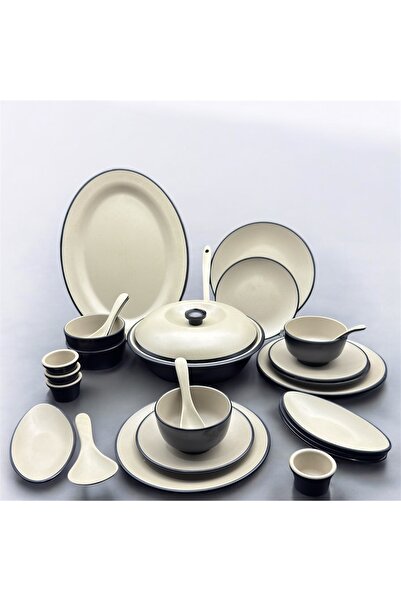 LANDREEN Luxury melamine dinner set for 4 people, 29 pieces