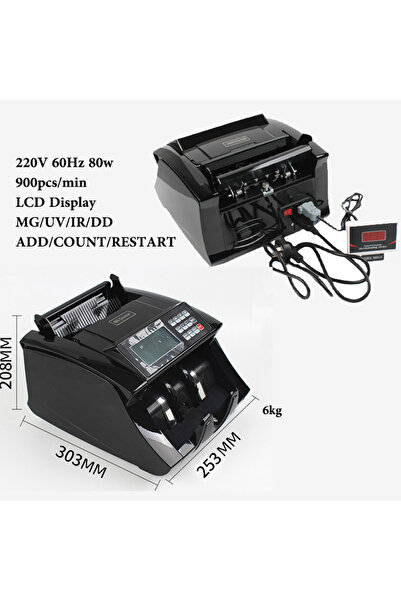 GearZone Money Counter Machine Value Bill Counter Machine with UV/MG/IR Detection, LCD Display
