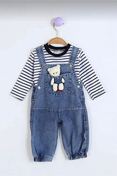 morwind Baby Boy Teddy Bear Denim Slopet 2-Piece Set