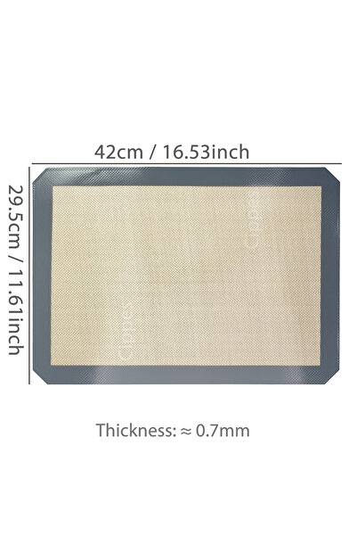 Choice حصيرة خبز سيليكون GreyQ42x29.5 للفرن، قابلة لإعادة الاستخدام، غير لاصق...