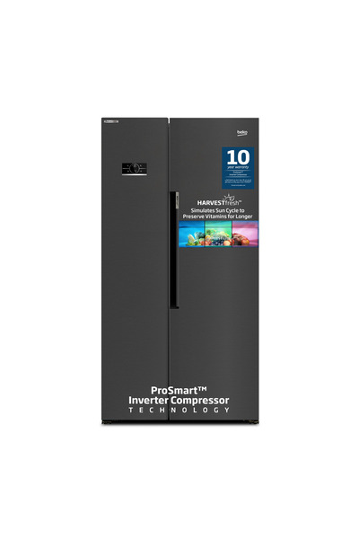 Beko Refrigerator 635L Gross (558L Net)Capacity, Side by Side, Neo Frost, Low Noise, GNE741PP(Black)