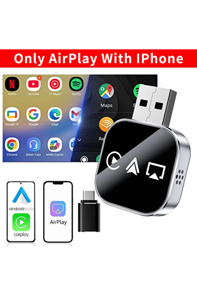 VICTGOAL Upgrade 3 in 1 AirPlay with Wired to Wireless Carplay Adapter, Screen Mirror