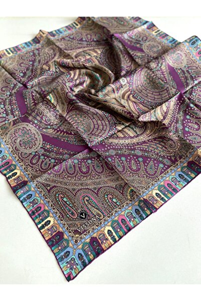 Vissona Шовковий шарф Tivil 60776 - 8 - 0026 Виноградний етнічний візерунок