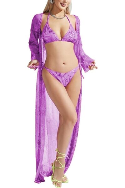 Margoun Threepiece Digital Printing Beach Blouse Swimsuit M3109