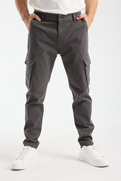 Store Erkek Kargo Pantolon Slim Fit - %98 Pamuk Likralı Yan Cepli Model