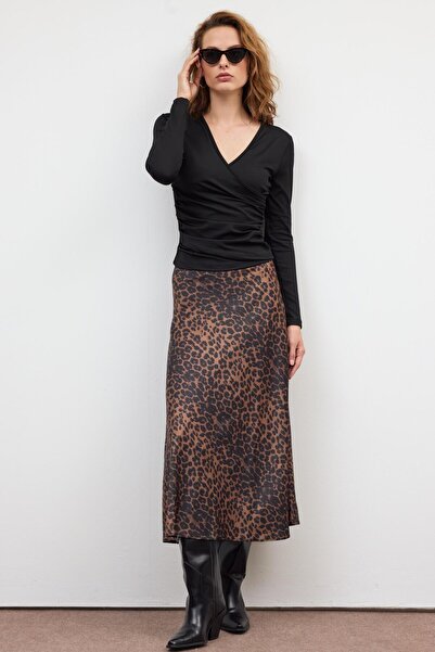 SHERIN Buy Ruched Detail Black Blouses