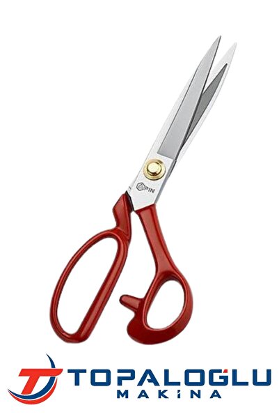 Broderi Pin 8 inç Somunlu Kırmızı Saplı Makas
