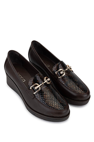 Tamer Tanca Women's Genuine Leather Brown Comfort Shoes