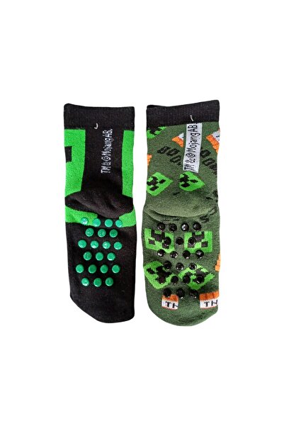 MINECRAFT Set of 2 pairs of socks, non-slip sole, 3 pairs of boys' panties, 100% cotton, multicolor, Happy
