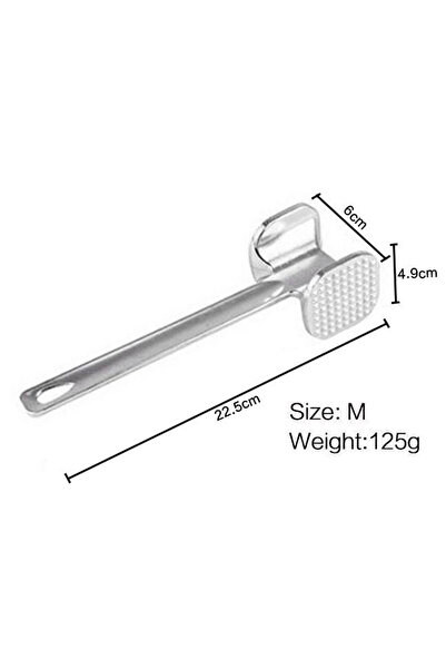 Choice مطرقة تطرية اللحوم الاحترافية من الفولاذ المقاوم للصدأ مقاس M - إبرة مزدوجة ورأس مطرقة مسطحة للبخار