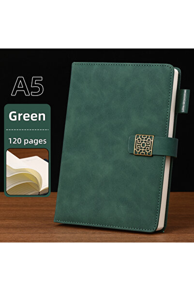 Choice A5 CHK-green Vintage A5 leather notebook with personalized soft cover ...