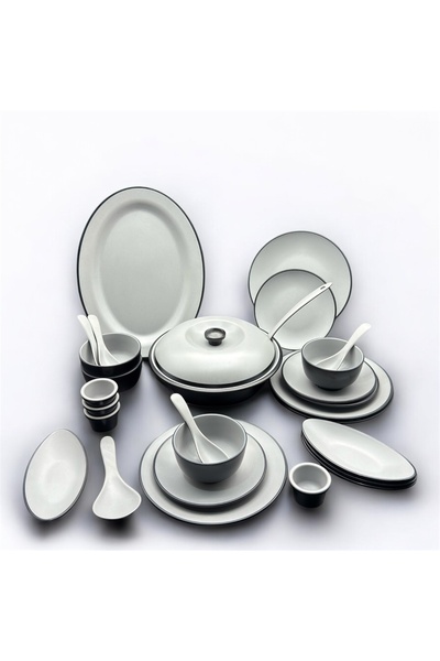 LANDREEN Luxury melamine dinner set for 4 people, 29 pieces