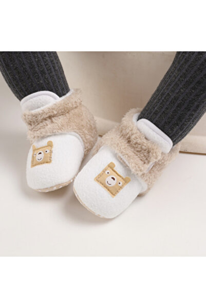 BebeNou Ghetuțe de pluș pentru bebeluși, albe cu crem - AMD27-1-sa6