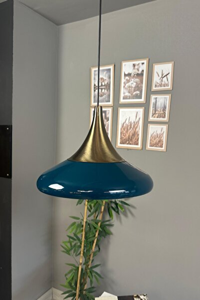 Bamyum Paladin Deniz Yeşili Eskitme Başlık Tekli Avize Sarkıt Lamba Otel Restoran Mutfak Salon Modelleri