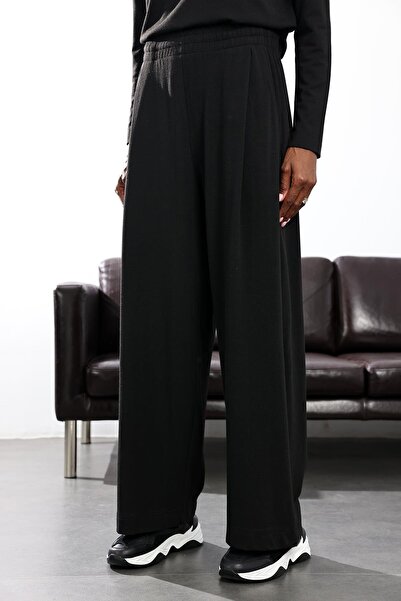 5in1Canpolat Black High Waist Casual Sweatpants 0155