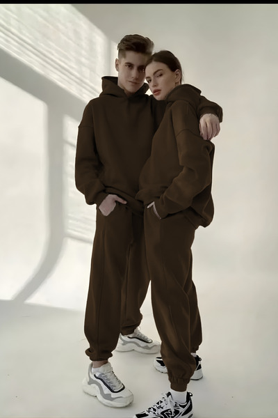 YAKAMEL طقم رياضي كبير الحجم للجنسين مكون من 3 خيوط (فردي)