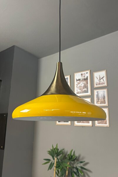 Bamyum Paladin Açık Sarı Eskitme Başlık Tekli Avize Sarkıt Lamba Otel Restora...