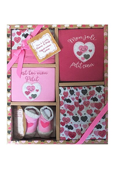 TOMKIDS Set cadou bebe 5 piese 0-6 luni Love Tom Kids