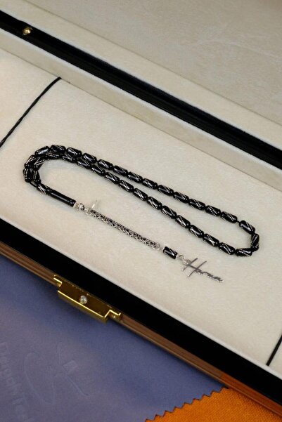 dergah tesbih Kişiye Özel İsimli Gümüş İşlemeli Tasarım Erzurum Oltu Taşı Tesbih