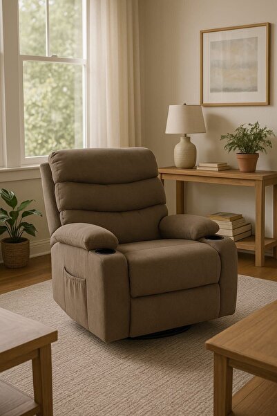 NZONE STORE Brown Rocking and Swivel Recliner Chair - Comfortable and Luxurious Design
