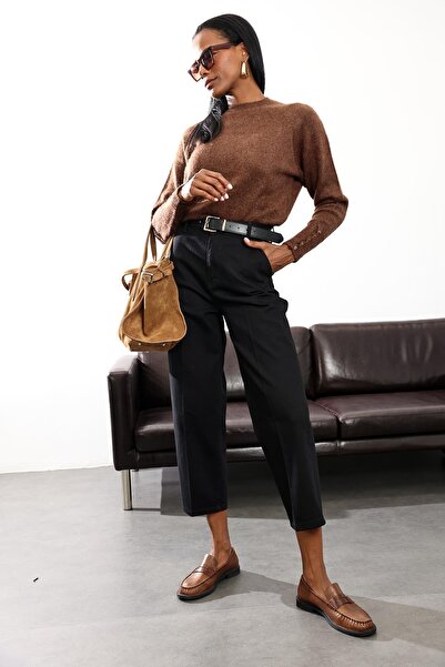 5in1Canpolat Black High Waist Baggy Jean Rm3004