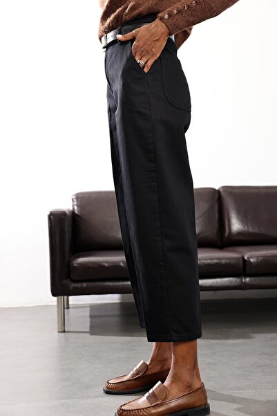 5in1Canpolat Black High Waist Baggy Jean Rm3004