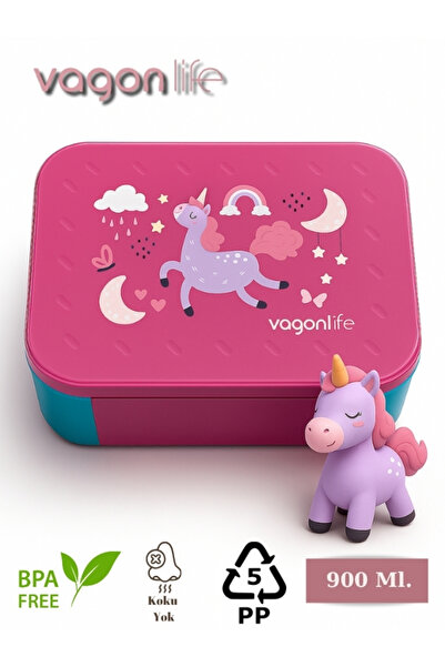 Vagonlife Çocuklar İçin Gıda Saklama Kabı - Kilitli, BPA’sız, 900 ML Lunch Box