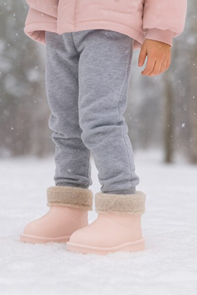 minibonito Waterproof Fur Lined Girls' Eva Rain Snow Boots