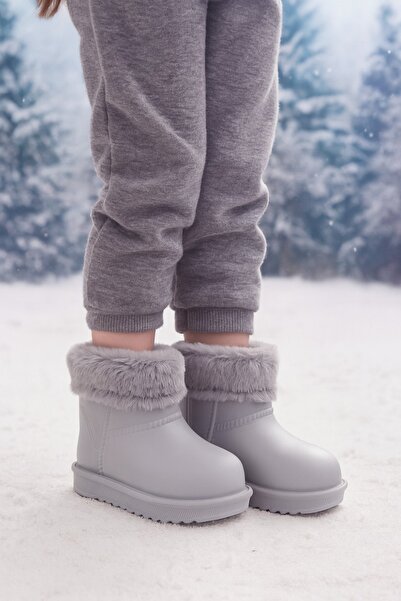 minibonito Waterproof Fur Lined Girls' Eva Rain Snow Boots