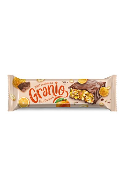 GRANIO Sütlü Çikolata Kaplamalı Portakallı Meyveli Bar 40 gr X 24 Adet ( İkram . İaşə )