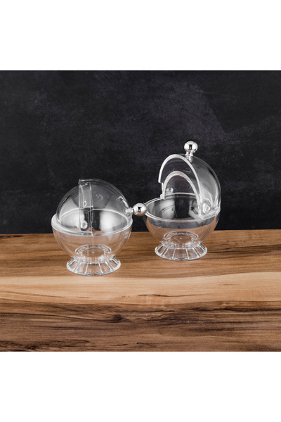 Bin shihoon Clear Acrylic Serving Bowls with Elegant Lid Set - 6 Pieces | Size 8 x 6 cm