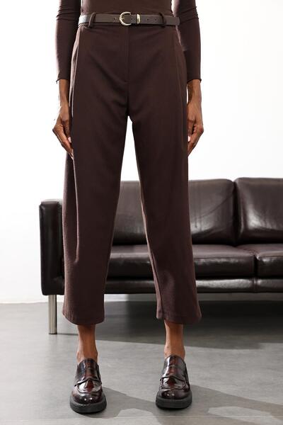 5in1Canpolat Καφέ υφασμάτινο παντελόνι 1598