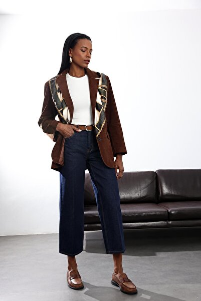 5in1Canpolat Brown Suede Belted Jacket 0561