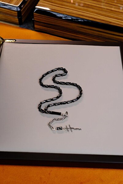 dergah tesbih Kişiye Özel İsimli Gümüş İşlemeli Tasarım Erzurum Oltu Taşı Tesbih