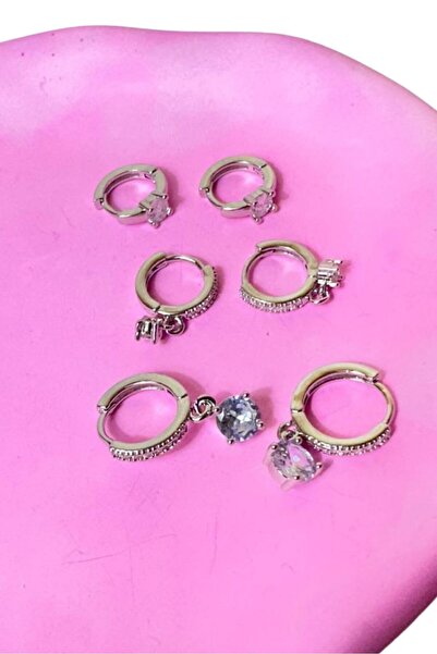 Uretti - ميليك 9215 8835 طقم أقراط من الفولاذ المقاوم للصدأ فضي اللون مكون من...