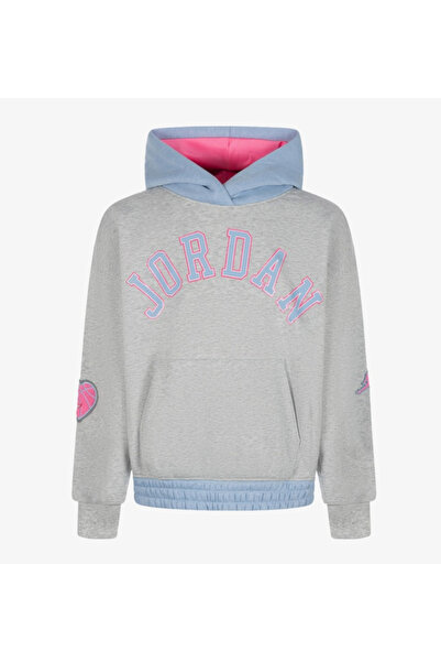 Nike JORDAN GREY-PAVY-PINK ŞA cu căptușeală din fleece A cu glugă IZ COPII SWEATSHİRT 45F193
