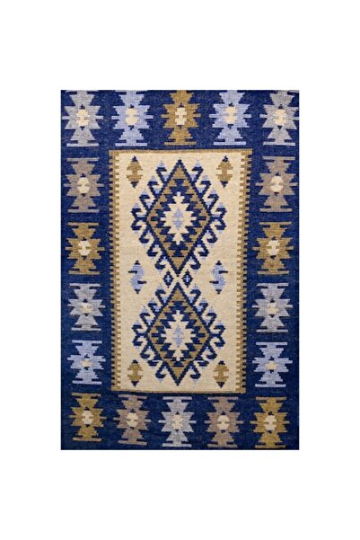 GOLDEN DAİSY Covor țesut Golden Daisy, Albastru, Dimensiune 80x150 cm